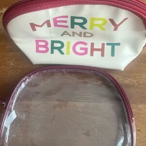 Merry and Bright Cosmetic Bag Set - Red and White